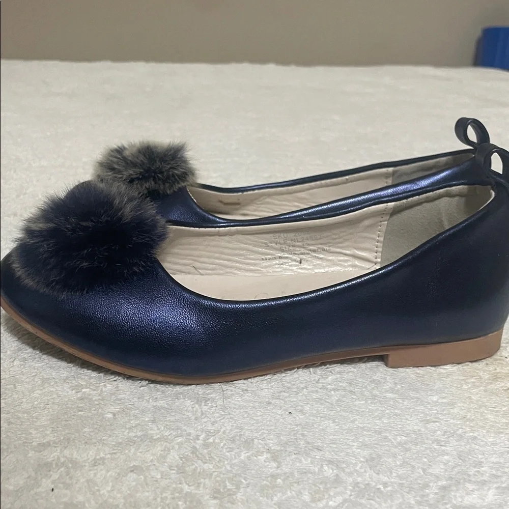 Nanette Lepore Blue Dress Shoes with Furry Pom-Poms - Picture 4 of 5